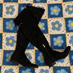 Marc Fisher Black Suede Over-the-Knee Boots